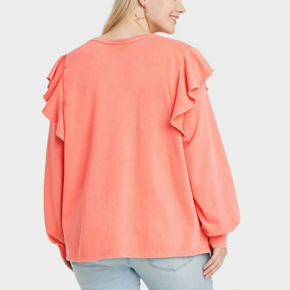 4X Plus Size Womens peach 🍑 color sweatshirt New top shirt - Picture 2 of 3